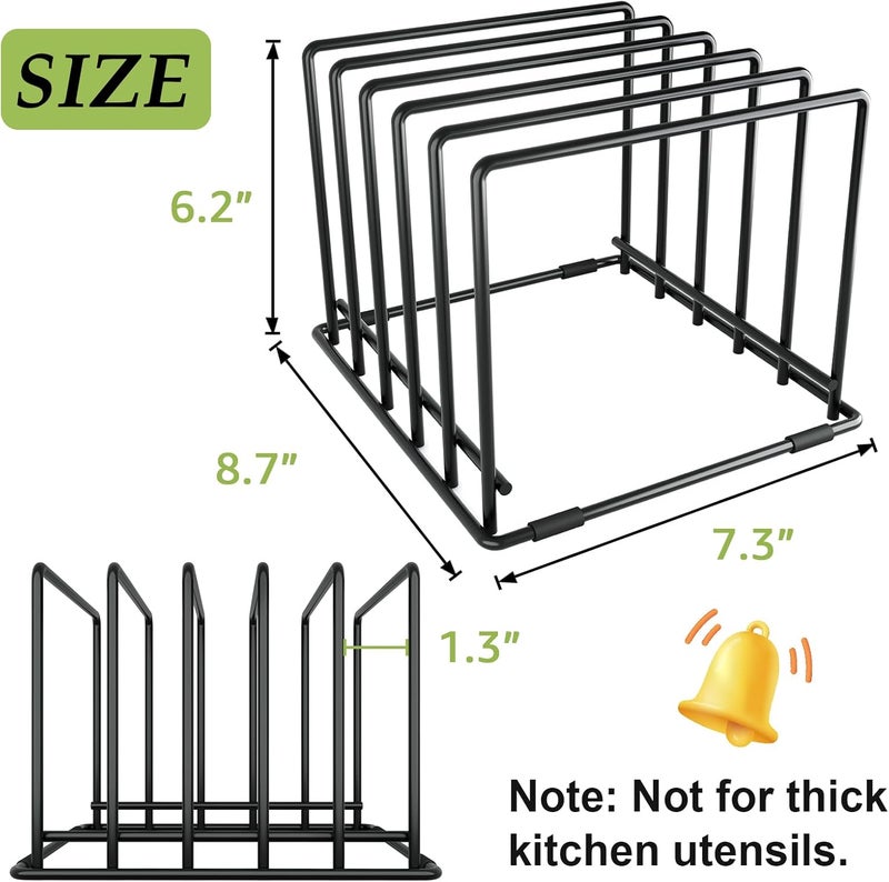 ANKOMN 2-Pack Baking Sheet Organizer Rack – 5-Slot Bakeware & Cookie Tray Holder for Kitchen Cabinet or Countertop, Stainless Steel Cutting Board Rack with Rust-Resistant Frame & Anti-Slip Feet - Image 5